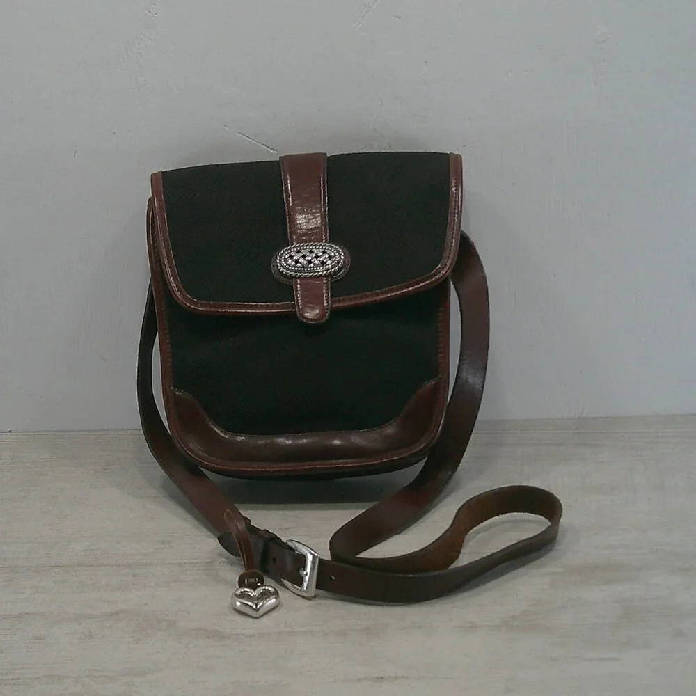 Brighton Vintage Leather Western Equestrian Style crossbody Saddle Bag Y2K